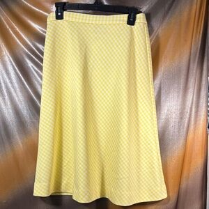 Vintage polyester “lady Legends”28” waist Yellow‎ Gingham A-Line Skirt GG